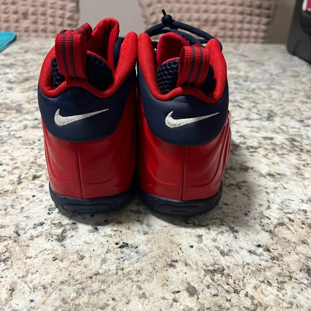 Nike Kids Red and Navy Foamposite-Style Sneakers - Picture 4 of 5